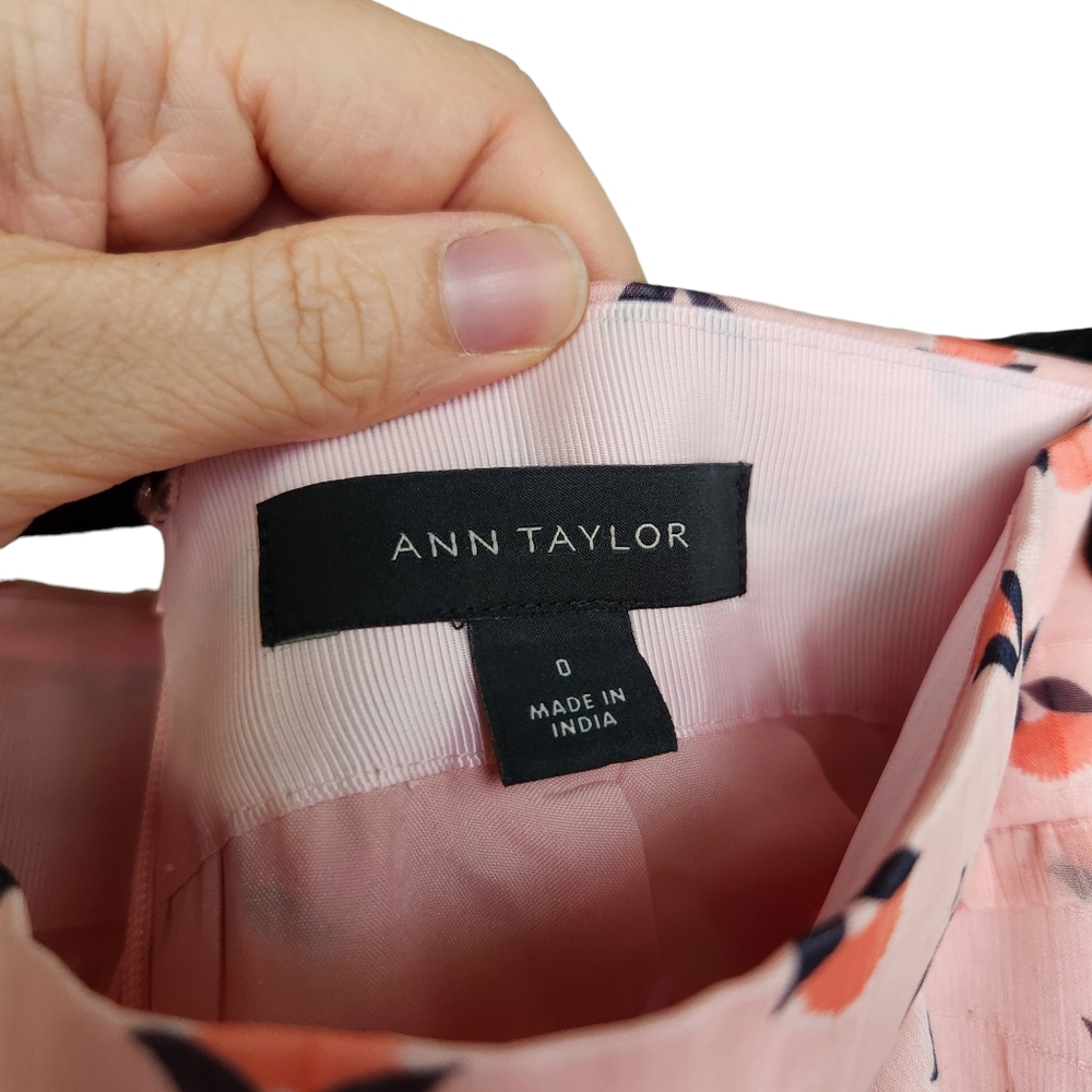 Ann Taylor Crinkle Fold Midi Skirt - Pink Fruit Pattern - Picture 6 of 6